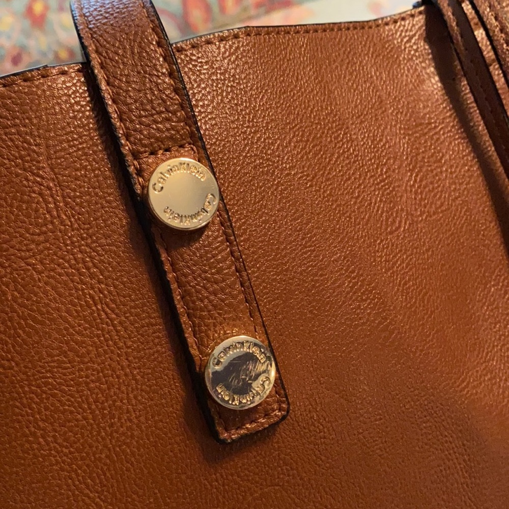 Calvin Klein Faux Leather Tote with Clutch Bag - Picture 7 of 17